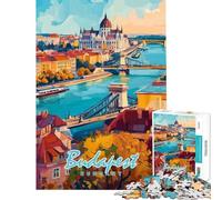 Rompecabezas de 1000 Piezas para Adolescentes Paisaje Urbano de Budapest Rompecabezas para Adultos Juguete decoración de Pared Arte de Pared Regalos para Reducir el estrés (tamaño 38x26cm)