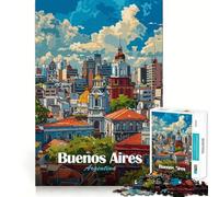 Rompecabezas de 1000 Piezas para Adolescentes,Paisaje Urbano de Buenos Aires,decoración Impecable,Juguete para ejercitar la Mente,Juego para Relajarse,Regalo Divertido de Navidad (38x26cm)