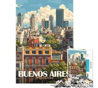 Rompecabezas de 1000 Piezas para Adolescentes Paisaje Urbano de Buenos Aires Rompecabezas para Adultos Juegos relajantes una Obra de Arte Regalos para Reducir el estrés (tamaño 38x52cm)