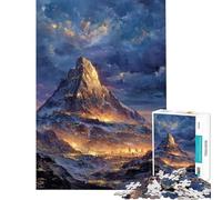 Rompecabezas de 1000 Piezas para Adolescentes Paisaje Urbano de montaña Nocturno Rompecabezas para Adultos Juego de ingenio Una Obra de Arte cumpleaños (Tamaño 50x75cm)