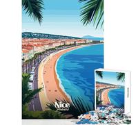 Rompecabezas de 1000 Piezas para Adolescentes Paisaje Urbano de Niza Francia Juguete para decoración de Pared Regalos de cumpleaños Juegos relajantes Entrena tu Cerebro y Tus Manos tamaño 38x26cm