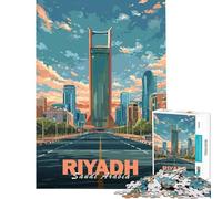 Rompecabezas de 1000 Piezas para Adolescentes Paisaje Urbano de Riad Difícil y desafiante Una Obra de Arte Juegos Divertidos Apto para Mayores de 14 años 38x26cm