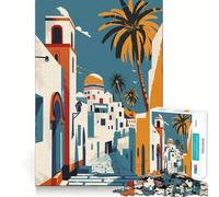 Rompecabezas de 1000 Piezas para Adolescentes Paisaje Urbano de Túnez, Ajuste, Juego, Desarrollo Mental, diversión, Ocio, Navidad, decoración del hogar (50x75cm)