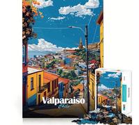 Rompecabezas de 1000 Piezas para Adolescentes Paisaje Urbano de Valparaíso, Juego de Ajuste preciso, Desarrollo Mental, diversión, Ocio, Navidad, decoración del hogar (38x52cm)