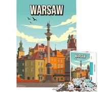 Rompecabezas de 1000 Piezas para Adolescentes Paisaje Urbano de Varsovia Polonia Juegos relajantes y adictivos para Cultivar la Paciencia Excelentes Regalos para los Amantes de Corte