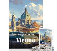 Rompecabezas de 1000 Piezas para Adolescentes Paisaje Urbano de Viena decoración del hogar Juguetes Ideas de Regalo Juego de ingenio con póster a Juego y Hoja de Trivia tamaño 38x52cm