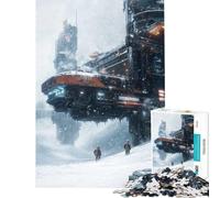 Rompecabezas de 1000 Piezas para Adolescentes Paisaje Urbano futurista en una tormenta de Nieve Juguetes educativos Juegos para Toda la Familia Un Gran Regalo para los Amantes de los Juegos (38x26cm)