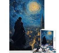 Rompecabezas de 1000 Piezas para Adolescentes Paisaje Urbano Nocturno con Figuras Divertido Juego de ensamblaje de Patrones Juguetes antiestrés Cada Pieza es única (50x75cm)