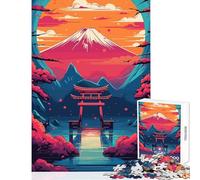 Rompecabezas de 1000 Piezas para Adolescentes paisajes japoneses Juguetes antiestrés Regalos de Amigo Secreto Juego de ingenio Lista de Deseos con Papá Noel tamaño 50x75cm