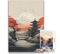 Rompecabezas de 1000 Piezas para Adolescentes, paisajes japoneses Vintage, Juegos Familiares, decoración del hogar, Juguetes antiestrés, tamaño 38x26cm