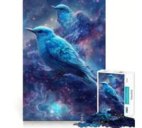 Rompecabezas de 1000 Piezas para Adolescentes Pájaro Azul,Galaxia y Estrellas Arte de Corte preciso Juguete para ejercitar la Mente Tiempo de Juego Relajante Diversión de cumpleaños 50x75cm