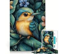 Rompecabezas de 1000 Piezas para Adolescentes Pájaro Entre exuberante follaje,decoración de Corte preciso,Juguete para ejercitar la Mente,Juego de Paz,Regalo Divertido de Navidad (38x26cm)