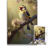 Rompecabezas de 1000 Piezas para Adolescentes, pájaro jilguero, Hermoso, Ideal para un pasatiempo Tranquilo en Interiores, Juguete de Corte de precisión Superior, tamaño 38x52cm