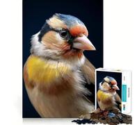 Rompecabezas de 1000 Piezas para Adolescentes pájaro jilguero,Primer Plano,Arte de Bordes Exactos,resolución de Problemas,Juego Divertido y Acogedor,decoración navideña (38x52cm)