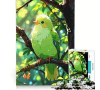 Rompecabezas de 1000 Piezas para Adolescentes Pájaro Verde en una Rama, Arte Digital, Juguetes para armar, Mejora la Memoria, con Piezas de Formas aleatorias Que encajan Perfectamente 38x52cm
