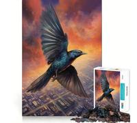 Rompecabezas de 1000 Piezas para Adolescentes Pájaro Volando sobre la Ciudad Decoración de Corte preciso Juguete para ejercitar la Mente Juego de Paz Regalo Divertido de Navidad (50x75cm)