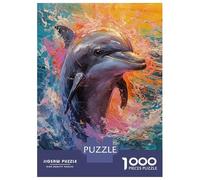 Rompecabezas De 1000 Piezas para Adolescentes Palette Dolphin Painting Rompecabezas para Adultos Juego Práctico Difícil Regalos De Cumpleaños Y Únicos 38x26cm/1000pcs