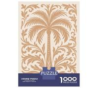 Rompecabezas De 1000 Piezas para Adolescentes Palm Tree and Floral Ornament Rompecabezas para Adolescentes Juego Familiar Mejora La Memoria Cumpleaños Y Navidad 52x38cm/1000pcs