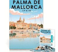 Rompecabezas de 1000 Piezas para Adolescentes,Palma de Mallorca,España Juguete de Corte Suave para ejercitar el Cerebro Ideal para Momentos de Juego relajantes y para cumpleaños (38x52cm)