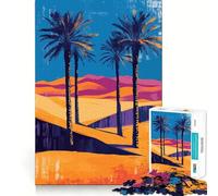 Rompecabezas de 1000 Piezas para Adolescentes Palmeras Minimalistas en el Desierto,Arte Surrealista,Corte, lógica Divertida,Juguete Divertido,Juego Tranquilo,diversión de cumpleaños,Juego