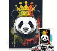 Rompecabezas de 1000 Piezas para Adolescentes Panda con Corona Juego de ingenio difícil y desafiante Toda la Familia 38x52cm
