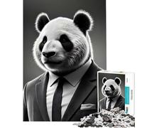 Rompecabezas de 1000 Piezas para Adolescentes Panda con Traje Divertido Juego desafiante Juguete cumpleaños para Toda la Familia (tamaño 75x50cm)