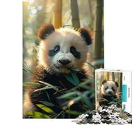 Rompecabezas de 1000 Piezas para Adolescentes Panda diversión a la Hora del Almuerzo Actividades en casa decoración artística para el hogar Juegos Familiares Apto para Mayores de 14 años (38x26cm)