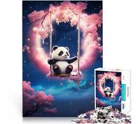 Rompecabezas de 1000 Piezas para Adolescentes Panda escalofriante Juegos Divertidos para la Familia Mejorar el Amor Entre Parejas 38x26cm
