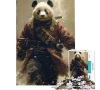 Rompecabezas de 1000 Piezas para Adolescentes Panda Guerrero Samurai Diversión en casa Juegos de ensamblaje y relajación para Mayores de 14 años 50x75cm