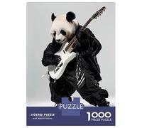 Rompecabezas De 1000 Piezas para Adolescentes Panda Guitar Rompecabezas para Adultos Juegos Relajantes Desafío Difícil Ayuda A Ejercitar El Cerebro 52x38cm/1000pcs