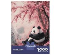 Rompecabezas De 1000 Piezas para Adolescentes Panda in Cherry Blossoms Rompecabezas para Adultos Juegos Relajantes Mejora La Memoria Ayuda A Ejercitar El Cerebro 70x50cm/1000pcs