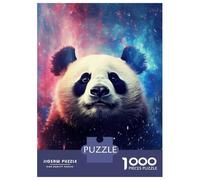 Rompecabezas De 1000 Piezas para Adolescentes Panda Night Galaxy Rompecabezas para Adultos Juegos De Relajación Montaje De Patrones Diversión En Casa Actividades, 38x26cm/1000pcs