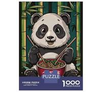 Rompecabezas De 1000 Piezas para Adolescentes Panda Ramen Food Rompecabezas Juego Práctico Mejora La Memoria Oferta como Regalo para Toda La Familia 52x38cm/1000pcs