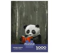 Rompecabezas De 1000 Piezas para Adolescentes Panda Reading in Forest Rompecabezas para Adultos Juego Práctico Carrera De Velocidad De Manos Regalos Y Cumpleaños Únicos 38x26cm/1000pcs