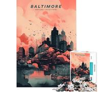Rompecabezas de 1000 Piezas para Adolescentes Panorama Urbano de Baltimore Juguete Educativo Juego Educativo Obra de Arte Regalo Corte de precisión (tamaño 50x75cm)