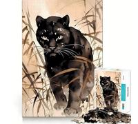 Rompecabezas de 1000 Piezas para Adolescentes Pantera Negra,Animal asiático,Arte de Bordes precisos,Juego de lógica,Momento de diversión Tranquila,Regalo artístico de Navidad 38x26cm