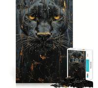 Rompecabezas de 1000 Piezas para Adolescentes Pantera Negra,Arte Mural Color Canela,diseño de Bordes precisos,Juego de lógica,diversión Tranquila,Regalo de Arte navideño 38x26cm