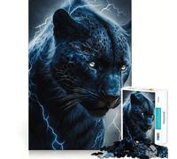 Rompecabezas de 1000 Piezas para Adolescentes Pantera Negra con Destellos Diversión con articulaciones Suaves,Regalo para ejercitar la Mente,Juego Relajante,Arte navideño para el Tiempo Libre 38x52cm