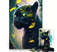 Rompecabezas de 1000 Piezas para Adolescentes Pantera Negra,diseño de Animales,Corte preciso,Juguete para ejercitar la Mente,Juego Relajante,Ideal para cumpleaños 38x26cm