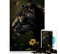 Rompecabezas de 1000 Piezas para Adolescentes Pantera Negra en Primer Plano,articulaciones Suaves,Divertido Juego Mental,Regalo,Juego Relajante,Arte navideño para el Tiempo Libre 38x52cm