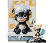 Rompecabezas de 1000 Piezas para Adolescentes Pantera Negra,Ideal para la Hora del baño Arte de Corte preciso,Juguete para ejercitar la Mente,para Relajarse y divertirse en cumpleaños 50x75cm