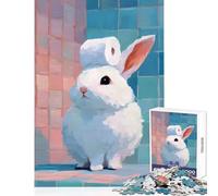 Rompecabezas de 1000 Piezas para Adolescentes Papel higiénico Conejito Coronado Juguete decoración de Pared Regalos de Amigo Secreto Juegos educativos Ayuda a ejercitar el Cerebro tamaño 38x26cm