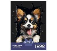 Rompecabezas De 1000 Piezas para Adolescentes Papillon Dog Rompecabezas para Adultos Juego De Ingenio Decoración 52x38cm/1000pcs