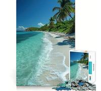 Rompecabezas de 1000 Piezas para Adolescentes Paraíso de Playa Tropical, Corte preciso, Manualidades, diversión cognitiva, Juego de Ocio, decoración navideña para el hogar (38x52cm)