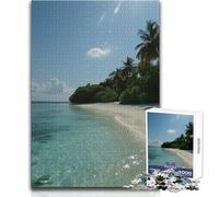 Rompecabezas de 1000 Piezas para Adolescentes, paraíso de Playa Tropical, Ideal para un Momento de Relax, Juguete Troquelado de precisión Fina, tamaño 50x75cm