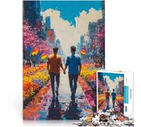 Rompecabezas de 1000 Piezas para Adolescentes Pareja Caminando por la Ciudad Juego práctico Decoración hogar 75x50cm
