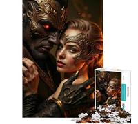 Rompecabezas de 1000 Piezas para Adolescentes Pareja fantástica con máscaras Un Reto para completar Juguete antiestrés Decoración de Pared para Mayores de 14 años Juego (38x26cm)