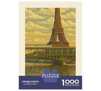 Rompecabezas De 1000 Piezas para Adolescentes Paris Eiffel Tower Travel Rompecabezas para Adultos Juegos De Relajación Análisis Y Lógica Cumpleaños 70x50cm/1000pcs
