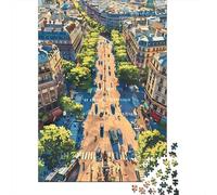 Rompecabezas De 1000 Piezas para Adolescentes Parisian Cityscape with Greenery Rompecabezas para Adultos Juegos Relajantes Decoración del Hogar Actividades Divertidas En Casa 52x38cm/1000pcs