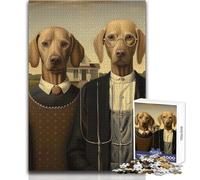 Rompecabezas de 1000 Piezas para Adolescentes, Parodia de Perro gótico Americano, Rompecabezas Familiar, Juguete Educativo de Carrera de Velocidad Manual, tamaño 38x52cm